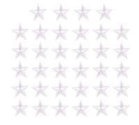 40 toppe ricamate termoadesive carine per accessori fai da te, 5 stili a stella, graziose toppe ricamate per vestiti, giacche, cappelli, scarpe, zaini, jeans, decorazioni (bianco)