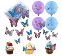 40 topper per cupcake, farfalle, decorazione per torte, farfalle, decorazione per torte, decorazione per matrimoni, compleanni, feste