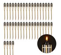 40 TORCIE FIACCOLE AD OLIO DA ESTERNO GIARDINO BAMBOO 60 cm TORCIA DECORATIVA