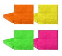 40 tovaglioli fluorescenti, 4 tovaglioli da cocktail colorati, per feste di compleanno anni '80 e '90, decorazioni per feste, matrimoni, Halloween, 33 x 33 cm