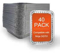 40 vaschette di Raccolta in Alluminio per Weber, Accessori per Barbecue Weber Spirit, Genesis, Traveler, Serie Q, Rivestimenti monouso in Foglio di Alluminio per vaschette di Raccolta Grasso