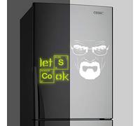 (40 x 25 cm), in vinile, da parete, modello: Breaking Bad Heisenberg ", fosforescente Lets Cook testo Kitchen adesivo Serious Walter White LED