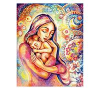 (40 x 50 cm)DIY Square Diamond Painting Fai Da Te 5D kit Completo per Pittura con Diamanti Quadrati Madre e Figlio Pittura Quadrata con Numeri per Adulti Ricamo a Punto Croce per Decorazioni Casa