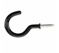40 X Gancio A Tazza Vite In Plastica Nera Rivestita 25Mm 1 Pollice | Onestopdiy