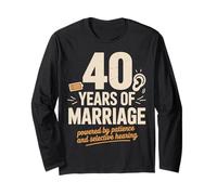 40 Year Of Marriage - 40 years of marriage anniversary Maglia a Manica