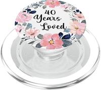 40 Years Loved 40th Birthday Floral 40 Year Old Men Women PopSockets PopGrip per MagSafe