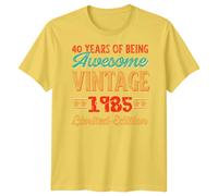 40 Years Of Being Awesome 1985 40th Birthday Vintage Maglietta Uomo Donna