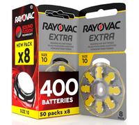400 Batterie Per Apparecchi Acustici Rayovac Extra 10. - 50 Blister da 8 Pile