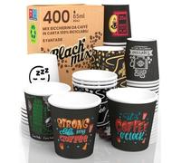 400 Bicchierini in Carta per caffè 65ml Black Mix Bicchieri Ecologici Biodegradabili Monouso Piccoli Asporto Bevande Calde