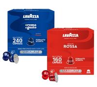 400 Capsule Lavazza Compatibili Nespresso - 240 Caffè Crema e Gusto 160 Q. Rossa