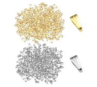 400 chiusure per collana, clip per ciondoli, bottoni automatici in metallo, connettori a gancio, accessori per gioielli, gioielli fai da te (oro, argento)
