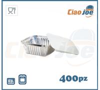 400 Contenitori / Vaschette In Alluminio 1 Porzione Con Coperchio Per Alimenti