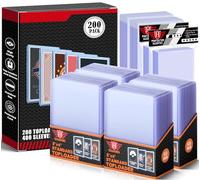 400 custodie per carte con caricamento superiore, in plastica rigida, trasparenti, per carte collezionabili, carte sportive, MTG, TCG e carte standard (200 rigide + 200 morbide)
