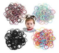 400 elastici per capelli per ragazze, colorati, elastici per capelli piccoli, non metallici, per bambini e bambine