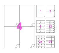 400 etichette 105 x 148 mm - 100 fogli A4-4 etichetta in carta adesiva stampante autoadesiva bianca opaca, multifunzione per indirizzo, spedizione, stampante laser e inkjet