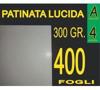 400 FF Carta 300 gr fotografica PATINATA lucida x stampante laser A4