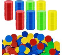 400 Fiches Poker, 4 Colori da 0,98Pollici Gettoni di Gioco in Plastica, Conta Le Patatine per Bambini, Giochi di Carte Fiche, per Imparare Calcoli Matematici, Giochi di Bingo, Ricompensa Chip da Gioco