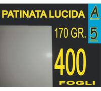 400 FOGLI A5 CARTA PATINATA LUCIDA STAMPANTI LASER FOTO TESSERA 170 gr