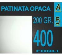 400 FOGLI A5 CARTA PATINATA OPACA STAMPANTI LASER FOTO TESSERA 200 gr