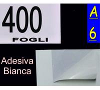 400 FOGLI CARTA ADESIVA BIANCA MATTA X ETICHETTE A6 X STAMPANTI INKJET E LASER