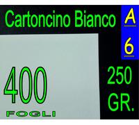 400 FOGLI Cartoncino bianco gr 250 x Stampante Laser e Inkjet A6 105x148 mm