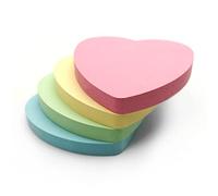 400 foglietti adesivi a forma di cuore (76 x 76 mm) - Colorati rimovibili adesivi Memo Pad in blu, rosa, verde, giallo | Set di 4 blocchi (100 fogli ciascuno) | Ufficio, casa e scuola - 4 confezioni