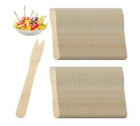 400 forchette in legno, posate in legno, accessori per picnic, stoviglie da campeggio, spiedini da cocktail in legno, perfetti per kebab, patatine fritte (colore originale)