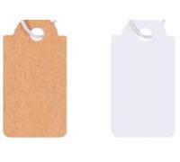 400 mini etichette dei prezzi con cordoncino, 26 x 13 mm, etichette bianche e marroni, piccole etichette da appendere per display di gioielli