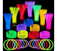 400 Neon Party Kit 200 Pezzi 8 (20cm) bastoncini luminosi & 200 Connettori per