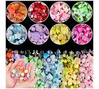 400 perline assortite in acrilico per la creazione di bracciali, perline estetiche kawaii a forma di fiore, fiocco, farfalla, stella, cuore, orsetto gommoso, graziose, per la creazione di gioielli,