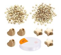 400 Perline con Ciondoli a Stella, 1 Cordino Elastico, Perline Distanziatrici per Braccialetto d'Amore