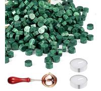 400 perline di cera per sigillo, kit di cera, verde, per sigilli ottagonali, per confezioni regalo, inviti di nozze, busta personale, verde