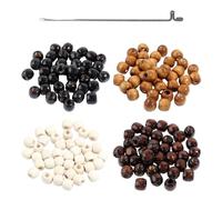 400 perline di legno filettate, 1 ago per perline, accessori in pizzo, perline di legno fatte a mano, collana colorata perline di legno, perline ovali da infilare