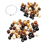 400 Perline di Legno Grandi e 1 Corda, Accessori Fai da te, Ovali 11 x 12 mm, 9 x 10 mm (Multicolore)