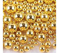 400 perline rotonde in plastica senza fori, perline colorate per fai da te, accessori fai da te, decorazione per matrimoni, battesimi, feste, vasi, decorazioni da tavolo, dorate