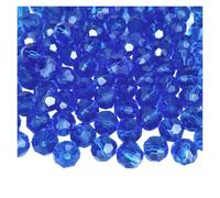 400 perline rotonde sfaccettate in cristallo verde (blu, 4 mm)