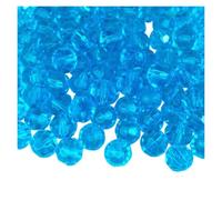 400 perline rotonde sfaccettate in cristallo verde (blu lago, 4 mm)