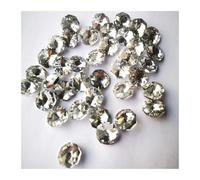 400 pezzi argento 14 mm lampadario di cristallo ottagonale perline due fori pietre di vetro accessori