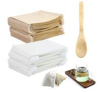 400 Pezzi Bustine Te Vuote in Tessuto Non Tessuto, Infusore per Tisane Usa e Getta, Filtro Te Infusione con Coulisse per Tè, Tè ai Fiori, Caffè, Spezie (7×9cm)