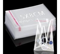 400 Pezzi Bustine Trasparenti Adesive 5x8cm Sacchettini Plastica | Sacchetti Cellophane, Richiudibili, Buste Trasparenti, Bustine Confetti, per Alimenti, Caramelle, Biscotti, Matrimoni, Natale