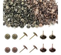 400 pezzi chiodi tappezzeria, testa del chiodo Daisy, chiodi testa puntine, chiodi ornamentali in metallo, chiodi decorativi antichi, tag Decorative Tack Stud, chiodi tappezzeria bronzo（con motivi）