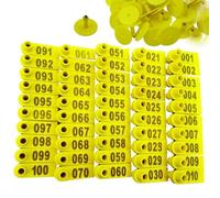 400 pezzi di marche auricolari per bestiame in PE per capre, bovini, ovini, suini, cani, cervi, allevamenti con numero 001-100/101-200/201-300/301-400 (blu, giallo, rosso, verde, arancione, rosa)