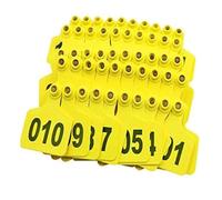 400 pezzi di marche auricolari per bestiame in PE per capre, bovini, ovini, suini, cani, cervi, allevamenti con numero 001-100/101-200/201-300/301-400 (blu, giallo, rosso, verde, arancione, rosa)