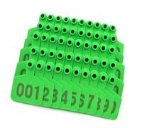 400 pezzi di marche auricolari per bestiame in PE per capre, bovini, ovini, suini, cani, cervi, allevamenti con numero 001-100/101-200/201-300/301-400 (blu, giallo, rosso, verde, arancione, rosa)