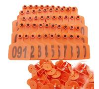 400 pezzi di marche auricolari per bestiame in PE per capre, bovini, ovini, suini, cani, cervi, allevamenti con numero 001-100/101-200/201-300/301-400 (blu, giallo, rosso, verde, arancione, rosa)