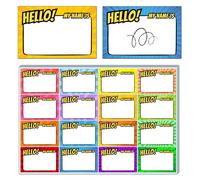400 Pezzi - Hello My Name Is Sticker, Adesivi Name Tags, Etichette Adesive Scuola Adesivo Nome - 16 Disegni