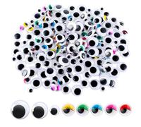 400 Pezzi Occhi Mobili Adesivi, Occhi Adesivi Con Ciglia, Occhietti Adesivi Per Lavoretti, Colorate Autoadesivi Plastica Occhi Per Accessori Giocattolo Scrapbooking DIY (6 mm/8 mm/10 mm/12 mm)