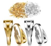 400 pezzi passante per ciondolo, occhiello in acciaio inossidabile, chiusura a clip per collana, chiusura scorrevole per ciondolo per collana, per collana fai da te, gioielli, creazione di ciondoli