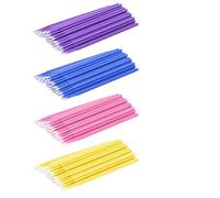 400 pezzi Pennelli Micro Applicatori,4 Pennelli Color Extension per Extension Ciglia Rimozione, Trucco, Nail Art, Pittura (Viola+Blu+Rosa+Giallo)