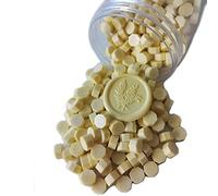 400 Pezzi Perline di Ceralacca per Timbro Sigillo di Cera, Perline di Sigillo di Cera PORXFLY Ottime per Inviti di Nozze, Pacchetti di Vino, Buste per Biglietti, Confezioni Regalo (Giallo chiaro)